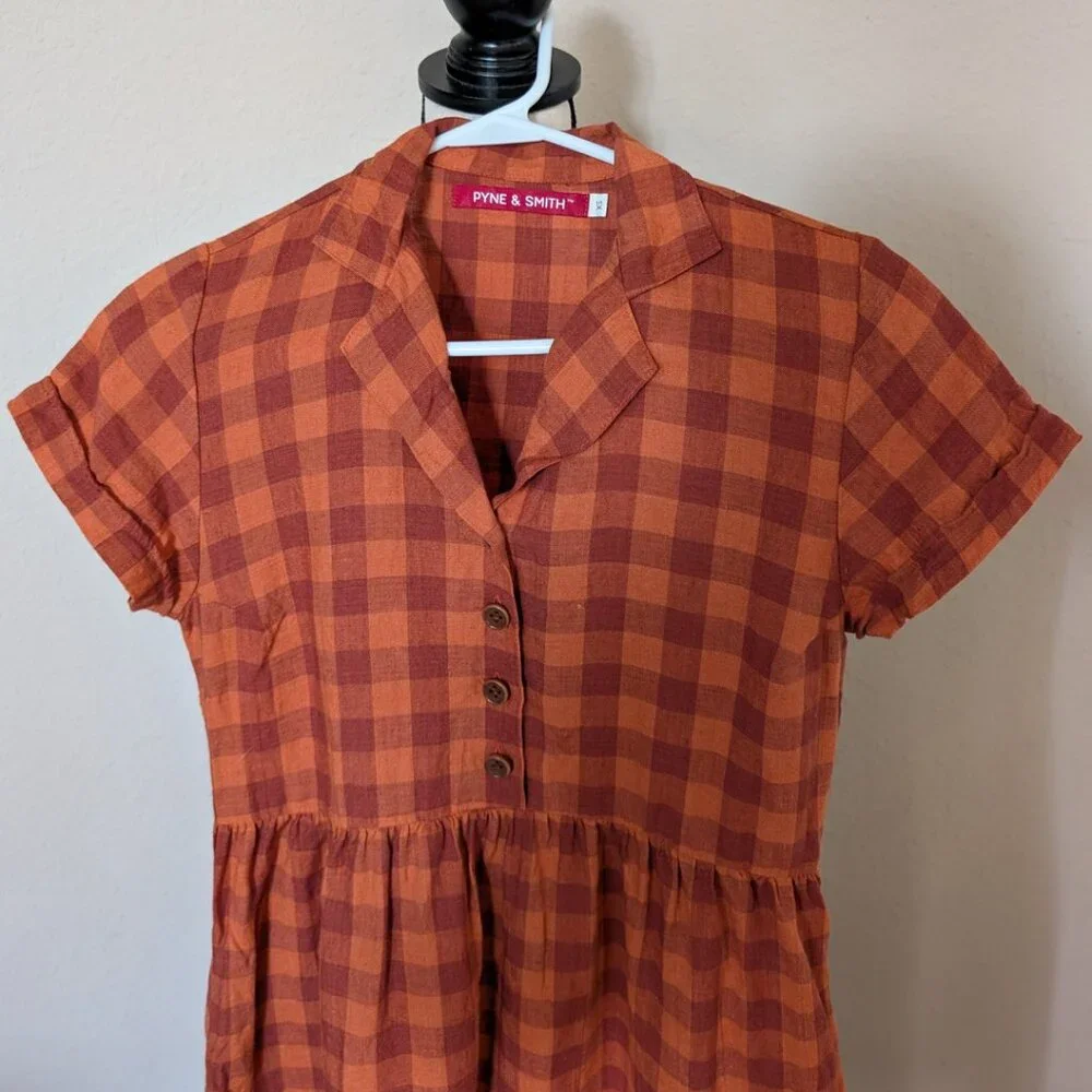 Pyne & Smith no. 30 in Marmalade Check, size XS - Picture 1 of 8